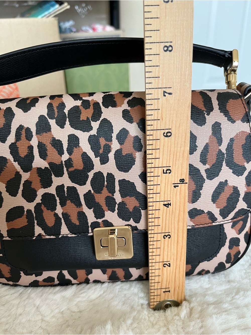 kate spade Leopard Print Mini Shoulder Bag with Black Trim - Picture 8 of 16